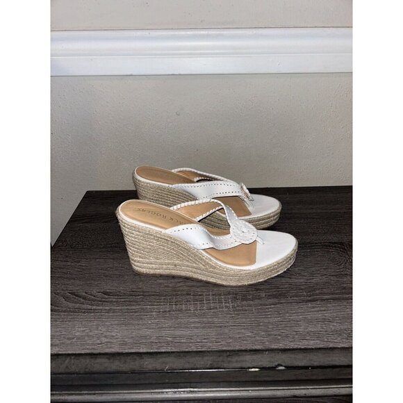 Jack Rogers White Rowan Boho Slip On Platform Espadrille Wedge Sandals Size 10 M - Picture 2 of 8